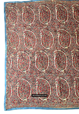 1799 Antique Kashmir Pashmina Shawl Fragment - Antique Interior Decor 