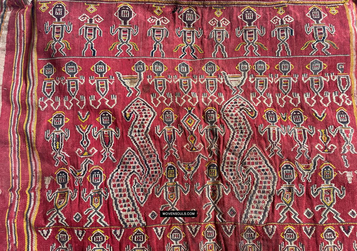 1809 Antique Figurative Dayak Kantuk Jacket Textile-WOVENSOULS Antique Textiles &amp; Art Gallery