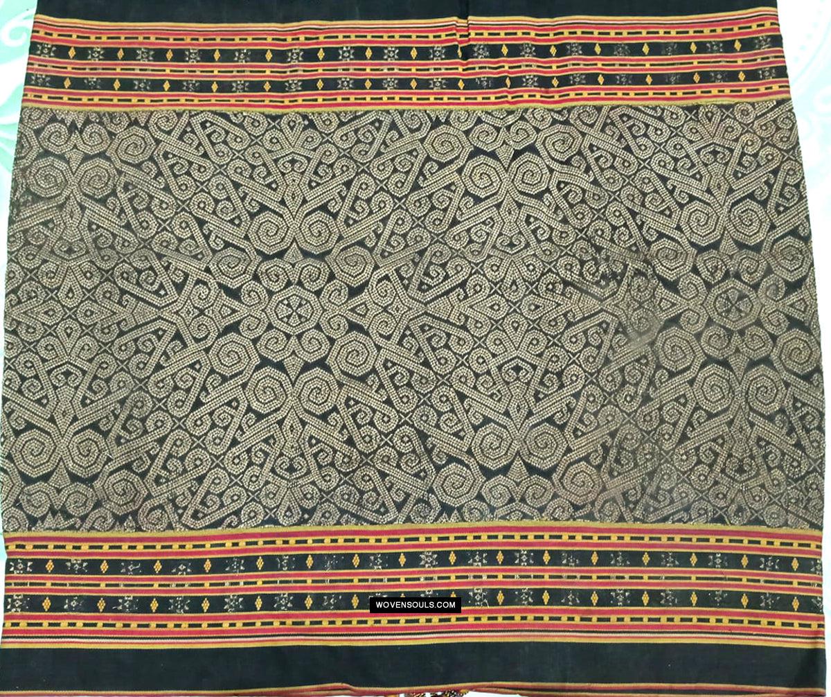 1811 Antique Iban Wedding Skirt Beaded Band Benang Perak-WOVENSOULS Antique Textiles &amp; Art Gallery