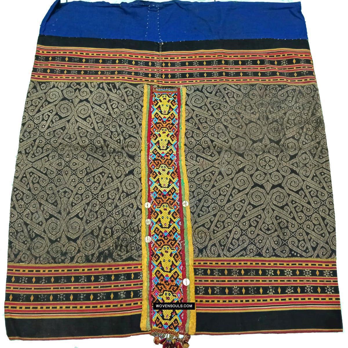 1811 Antique Iban Wedding Skirt Beaded Band Benang Perak-WOVENSOULS Antique Textiles &amp; Art Gallery