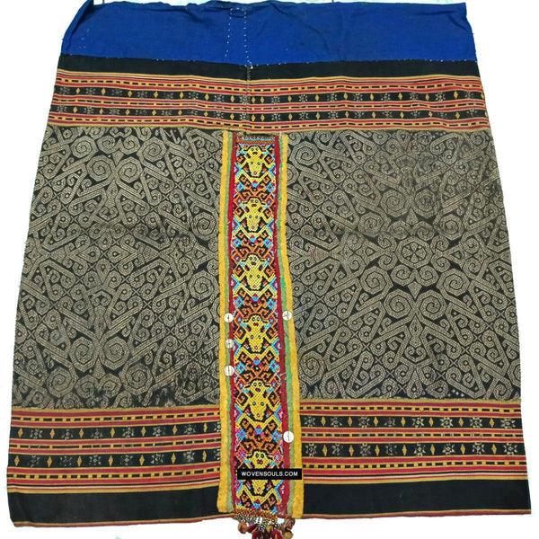 1811 Antique Iban Wedding Skirt Beaded Band Benang Perak-WOVENSOULS Antique Textiles & Art Gallery