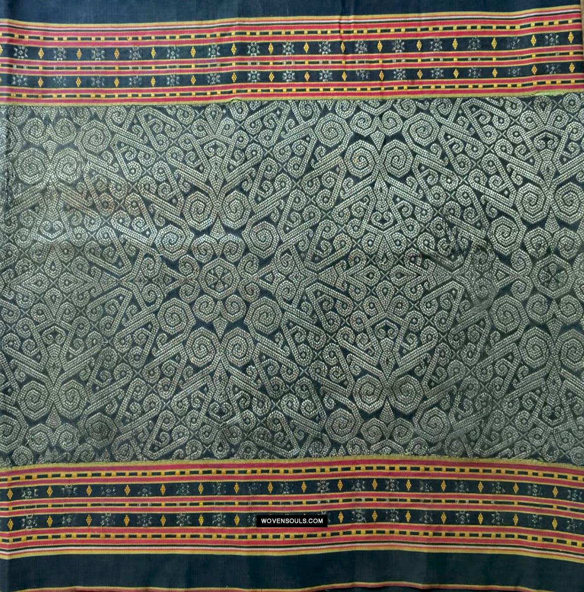 1811 Antique Iban Wedding Skirt Beaded Band Benang Perak-WOVENSOULS Antique Textiles &amp; Art Gallery