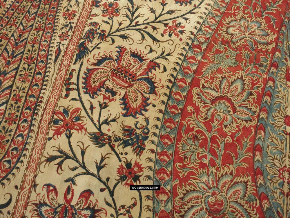 1812 Antique Palampore Kalamkari - Signed - WOVENSOULS Antique Vintage Art Interior Decor