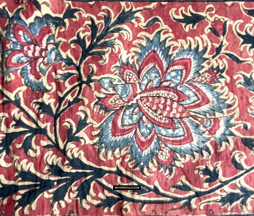 1812 Antique Palampore Kalamkari - Signed - WOVENSOULS Antique Vintage Art Interior Decor