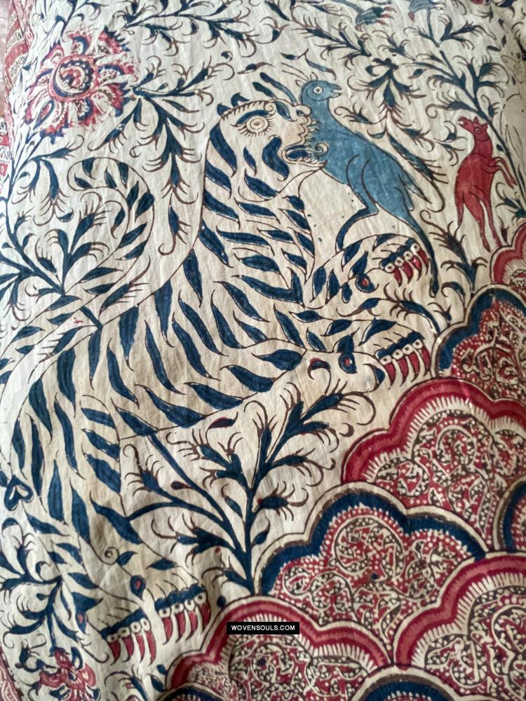 1812 Antique Palampore Kalamkari - Signed - WOVENSOULS Antique Vintage Art Interior Decor