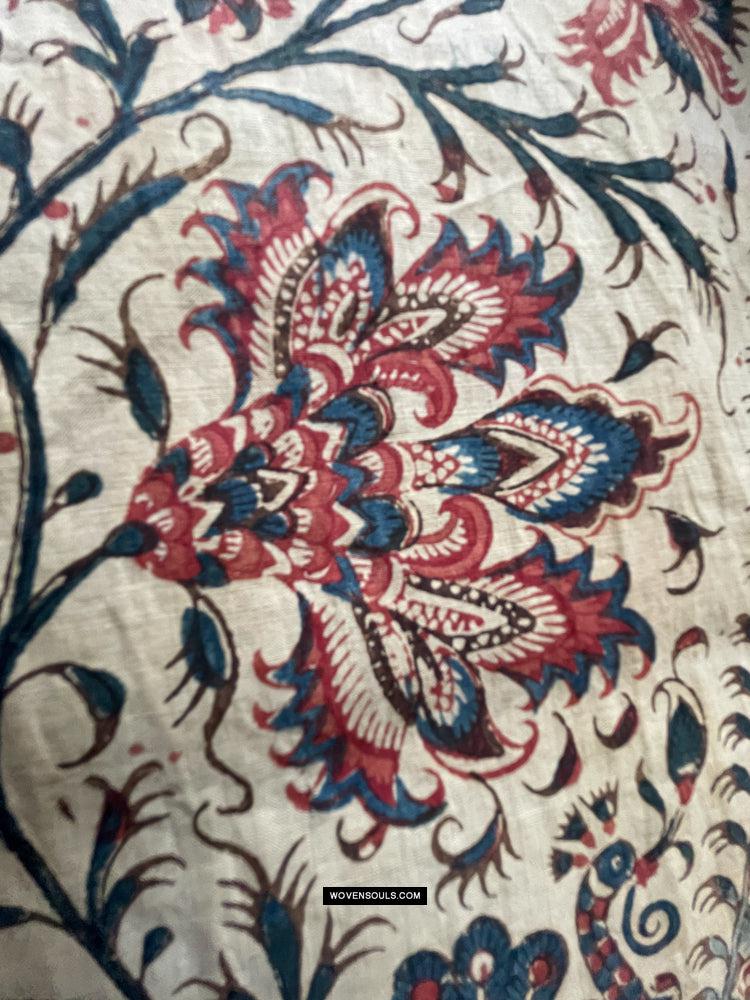 1812 Antique Palampore Kalamkari - Signed - WOVENSOULS Antique Vintage Art Interior Decor