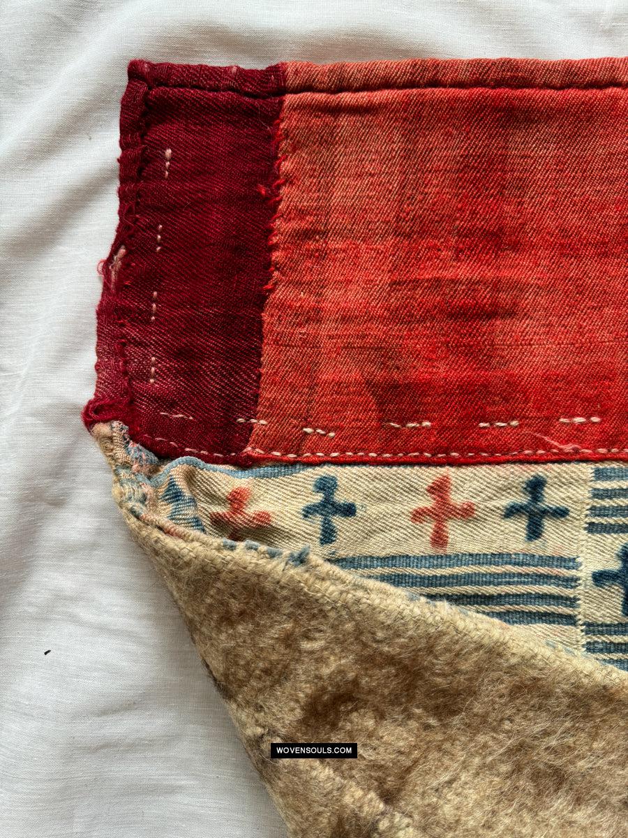 1815 Rare Antique Tibetan Textile Tahden or Pangden with Pattu and Stamp Dye