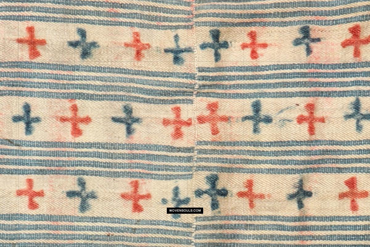 1815 Rare Antique Tibetan Textile Tahden or Pangden with Pattu and Stamp Dye