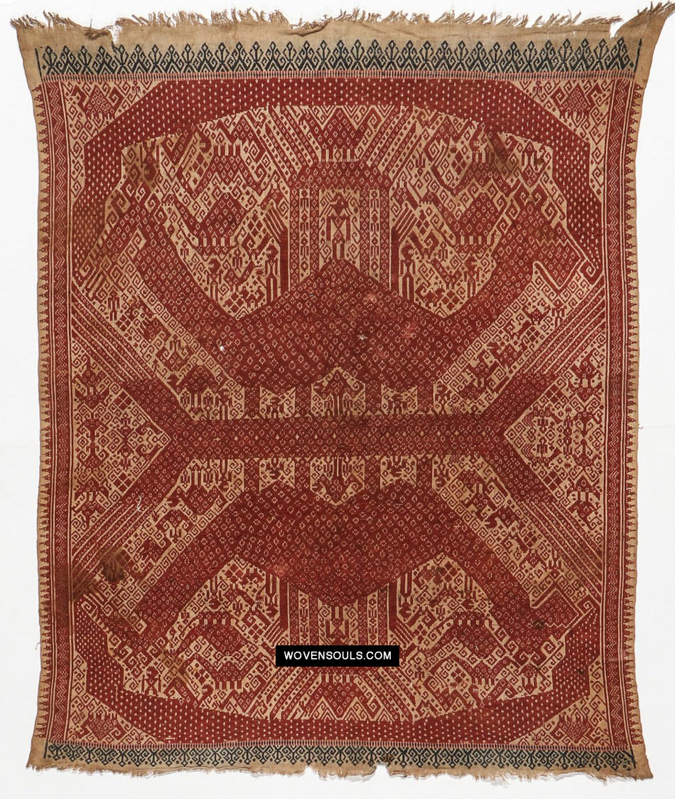 1825アンティークスマトラタンパン船の布
