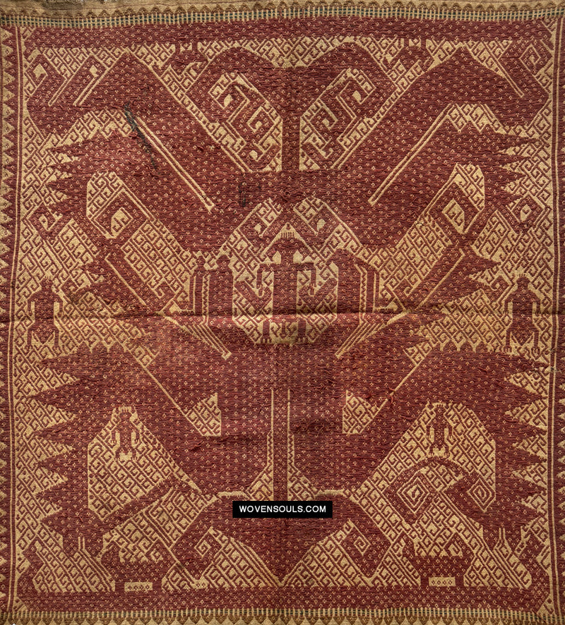 1827 Antique Sumatra Tampan Ship Cloth - WOVENSOULS Antique Textiles ...