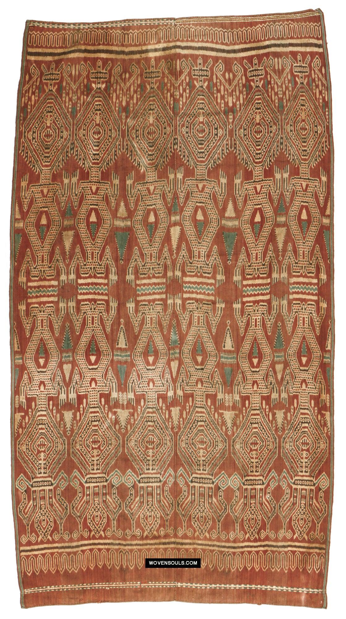 1829 Antique Iban Ceremonial Ikat - Buah Nising Pattern