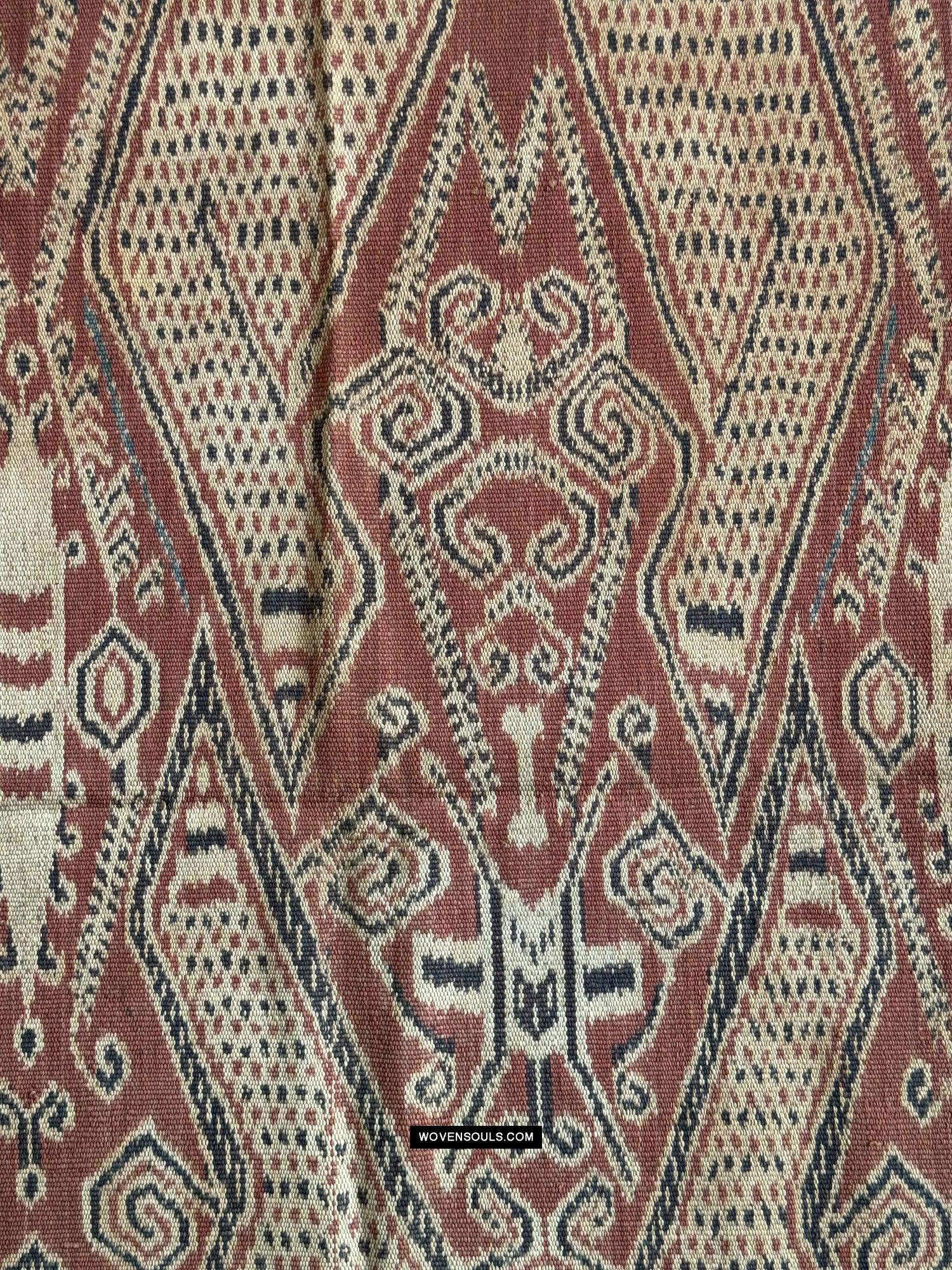 1831 Antique Iban Ceremonial Ikat - Serpent Buah Penyandih Ngelai