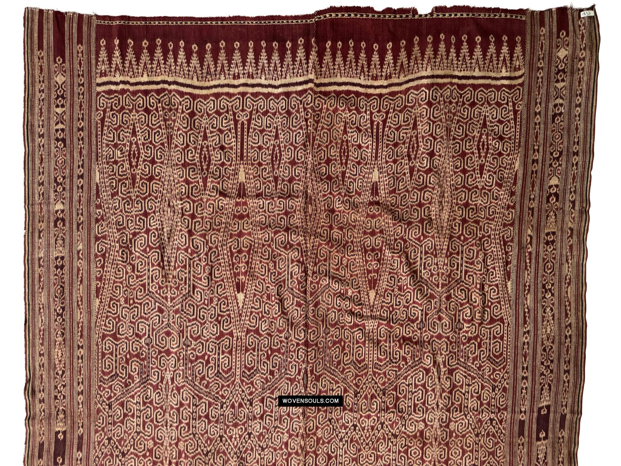 1832 Antique Iban Ceremonial Ikat - Vine Pattern XL