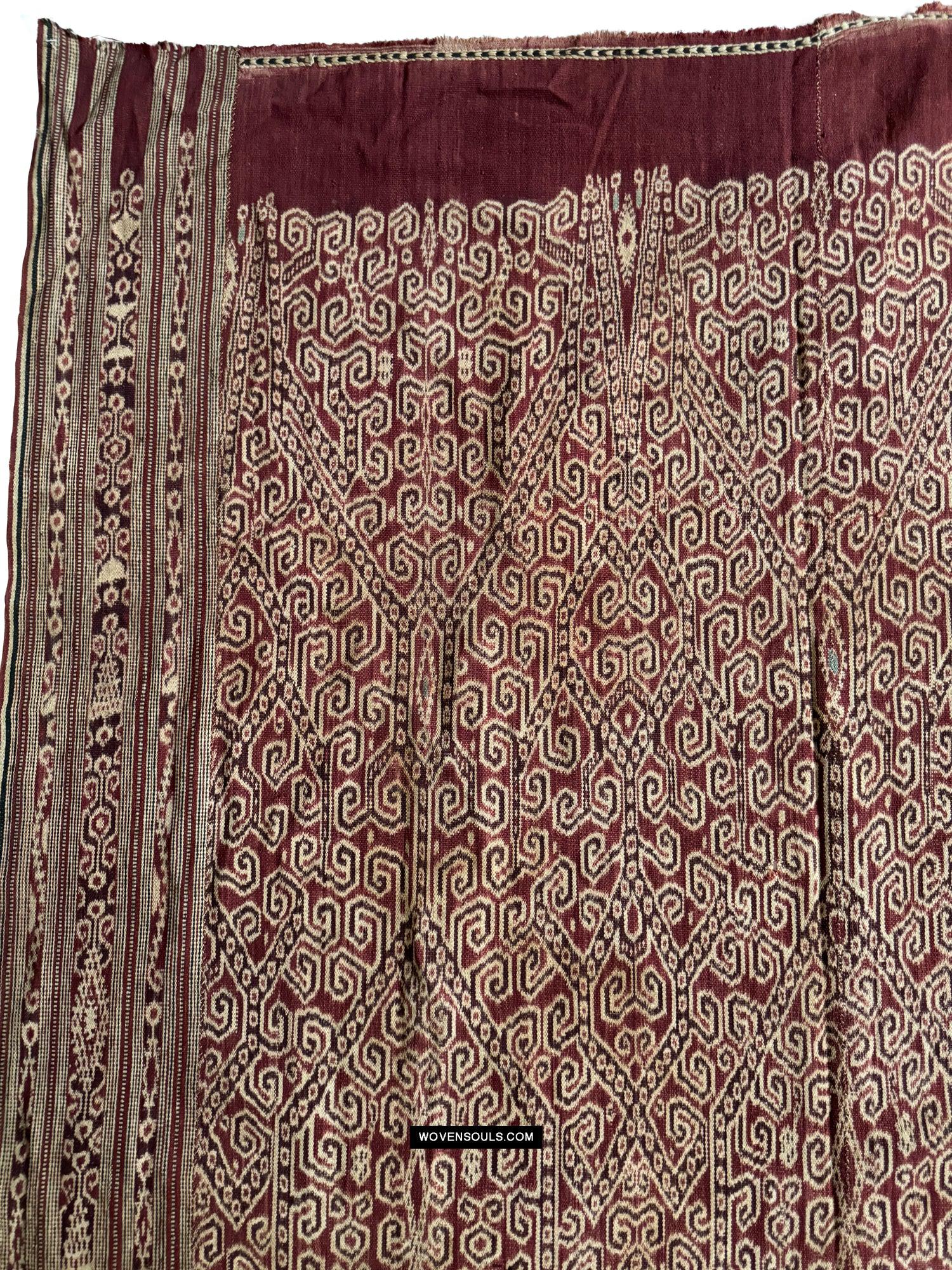 1832 Antique Iban Ceremonial Ikat - Vine Pattern XL