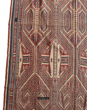 1833 Antique Iban Ceremonial Ikat - Hawk Pattern