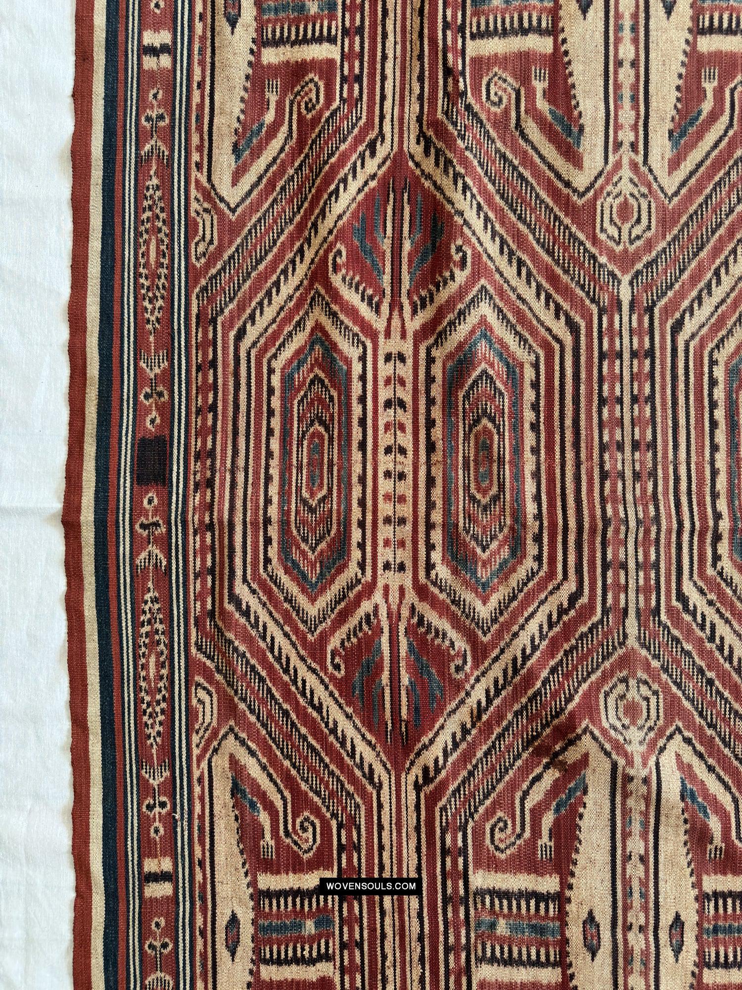 1833 Antique Iban Ceremonial Ikat - Hawk Pattern