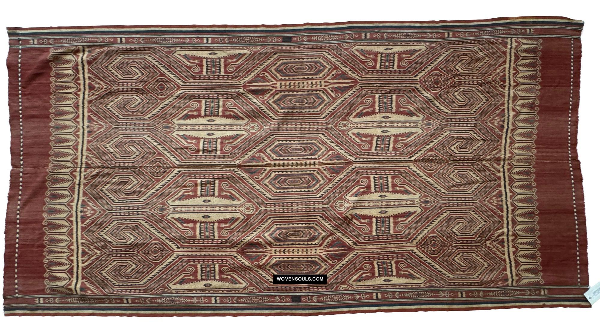 1833 Antique Iban Ceremonial Ikat - Hawk Pattern