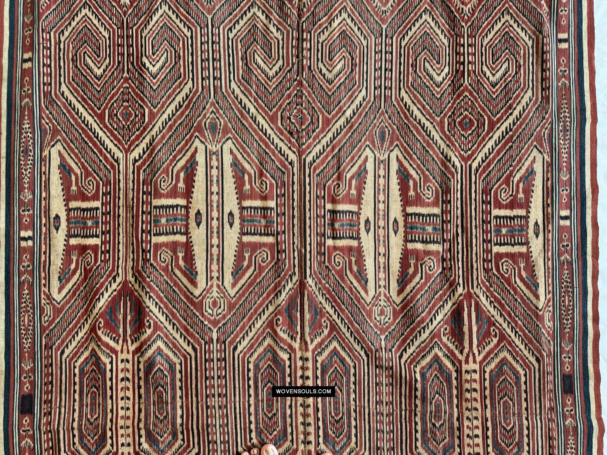 1833 Antique Iban Ceremonial Ikat - Hawk Pattern