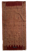 1834 Antique Iban Ceremonial Ikat - Superb Vine Pattern + Rings