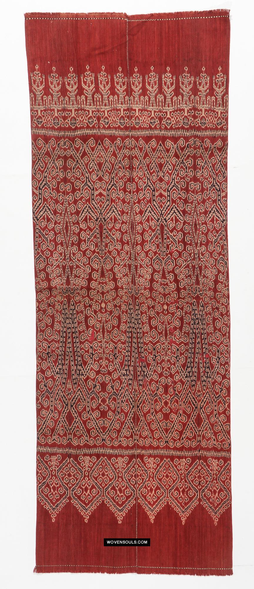 1836 Antique Iban Ceremonial Ikat - Vine Pattern