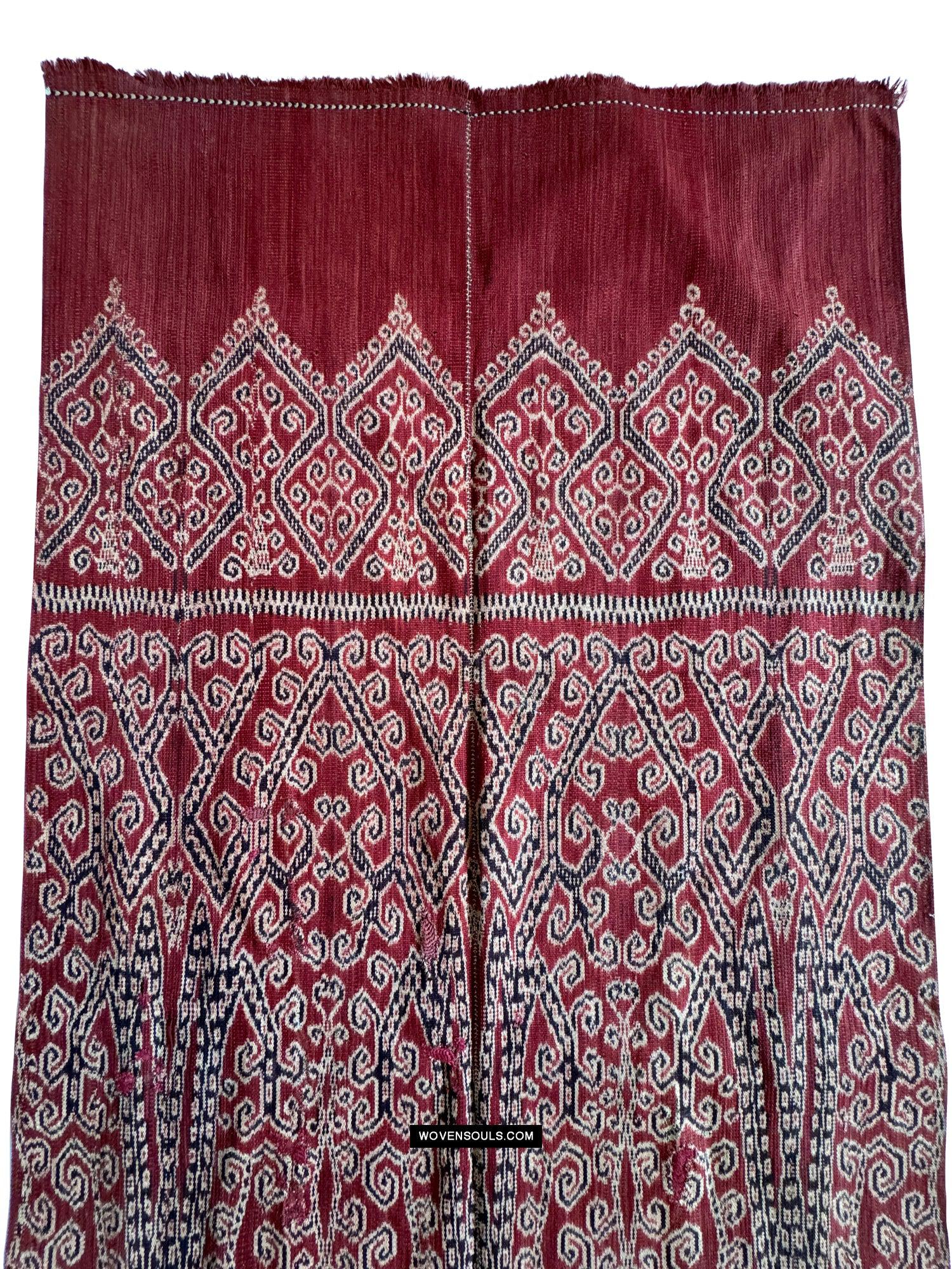 1836 Antique Iban Ceremonial Ikat - Vine Pattern