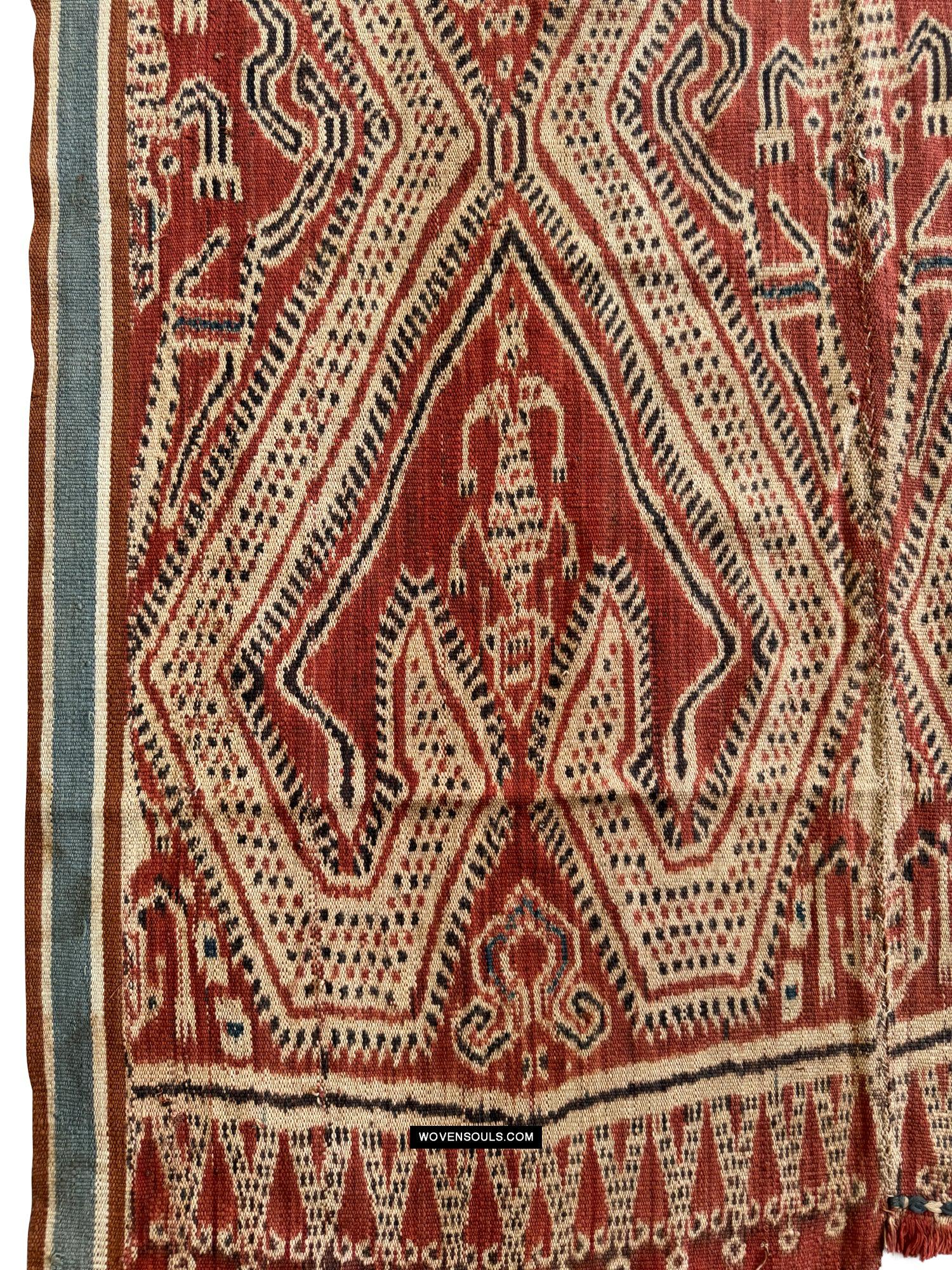 1837 Antique Iban Ceremonial Ikat - Serpent