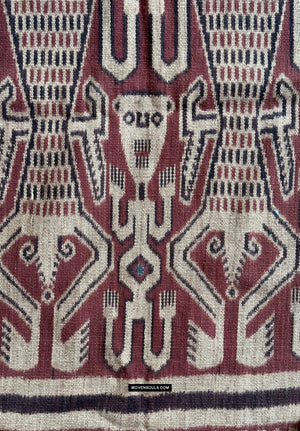 1839 Antique Iban Ceremonial Ikat - Anthropomorphs / Engkaramba
