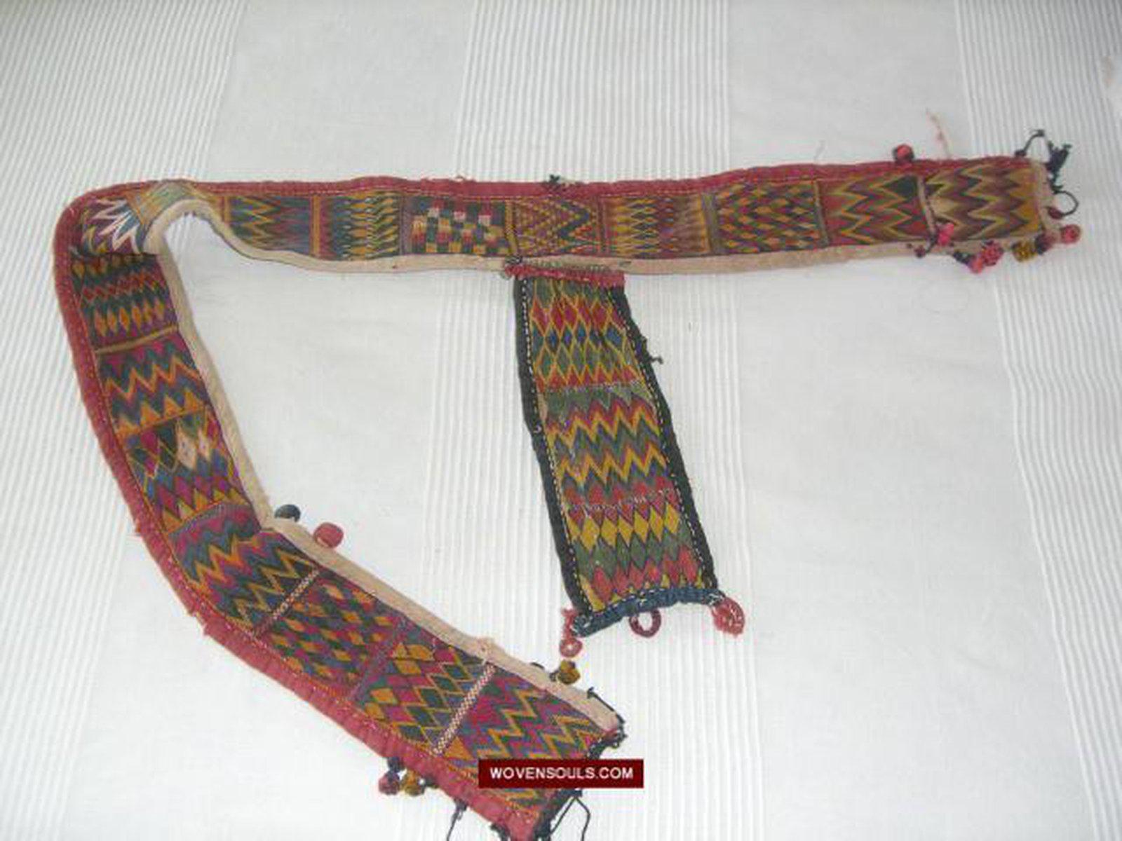 184 Vintage Banjara Tribal Groom's Belt-WOVENSOULS-Antique-Vintage-Textiles-Art-Decor