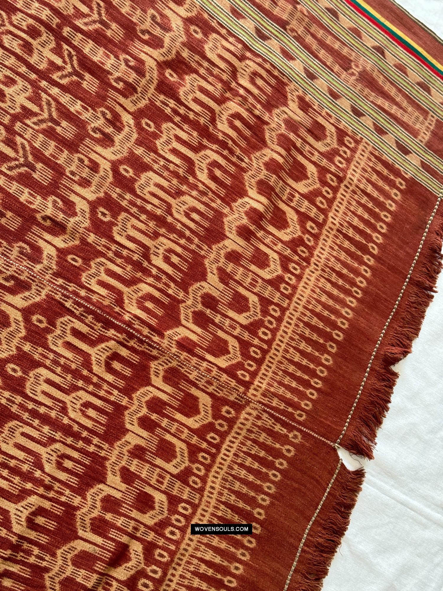 1842 Antique Iban Ceremonial Ikat - Anthropomorphic