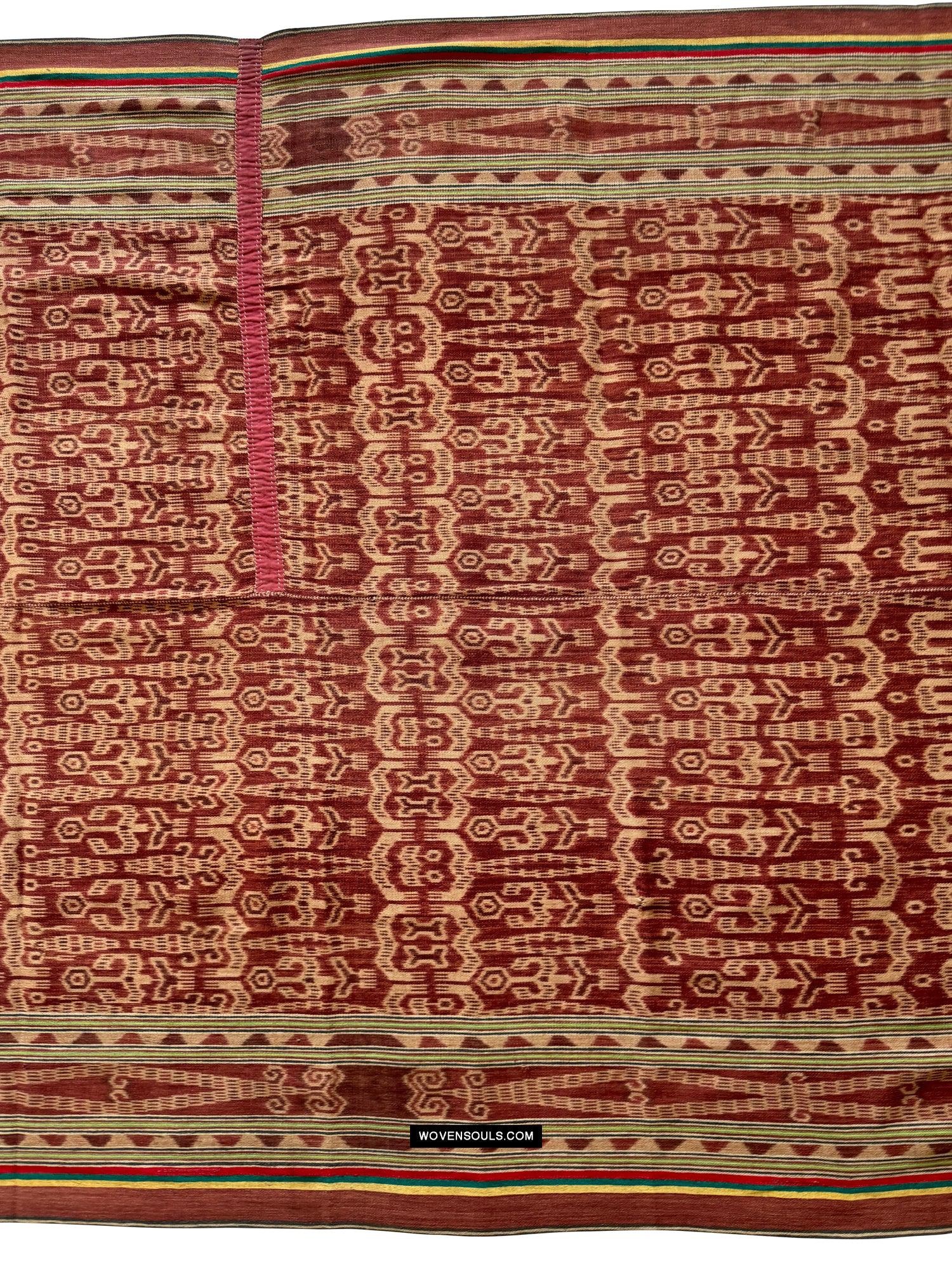 1842 Antique Iban Ceremonial Ikat - Anthropomorphic