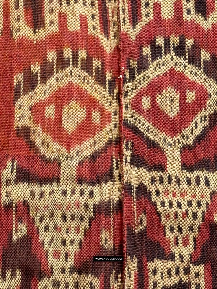 1843 Antique Iban Ceremonial Ikat with Striking Anthropomorphic Figures