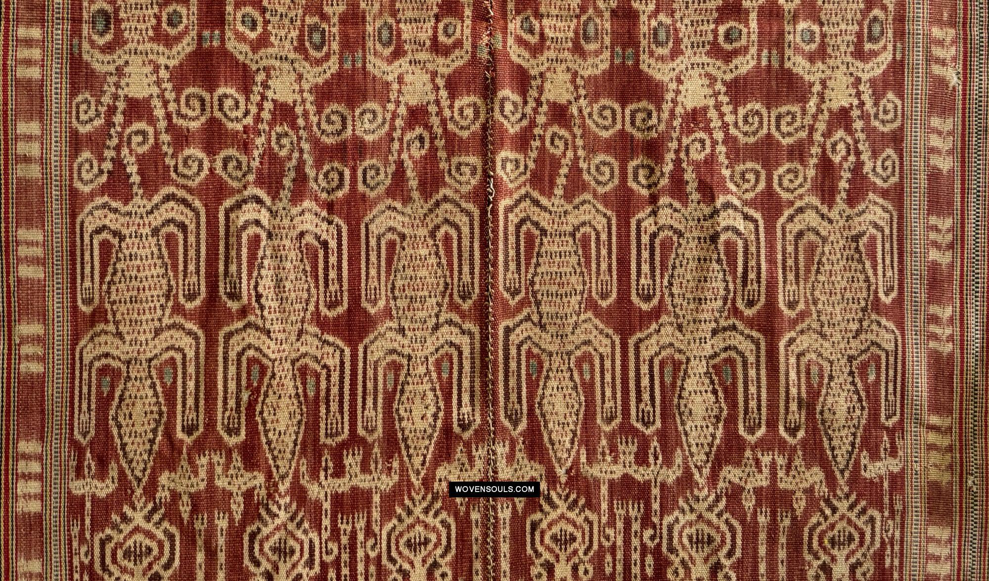 1844 Antique Iban Ceremonial Ikat - Spirit-Figures / Anthropomorhs / Engkaramba