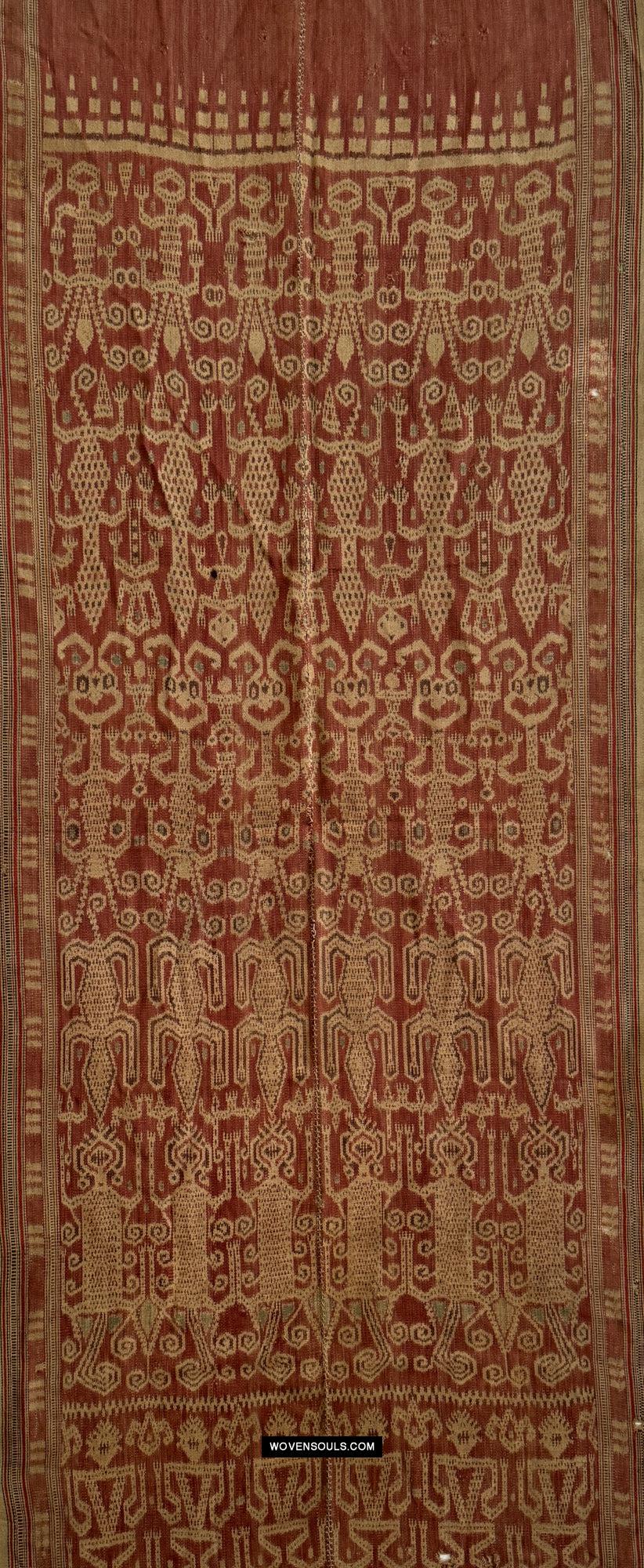 1844 Antique Iban Ceremonial Ikat - Spirit-Figures / Anthropomorhs / Engkaramba