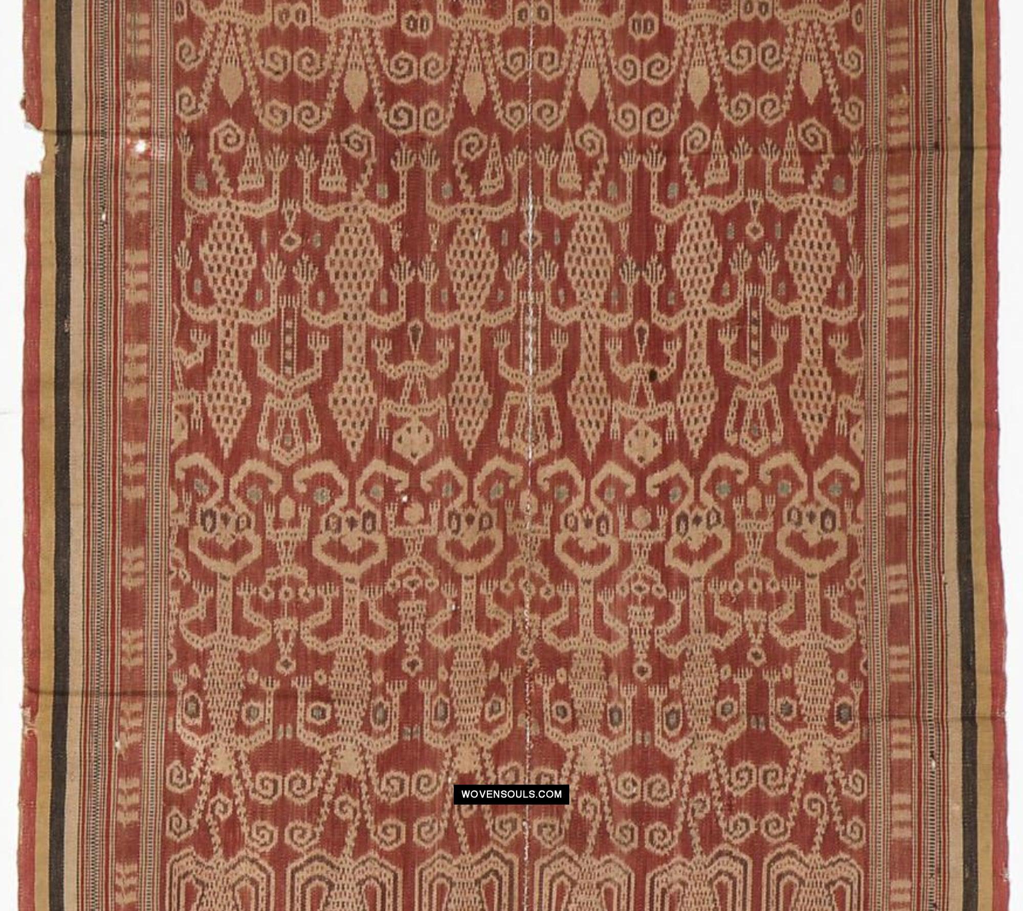 1844 Antique Iban Ceremonial Ikat - Spirit-Figures / Anthropomorhs / Engkaramba