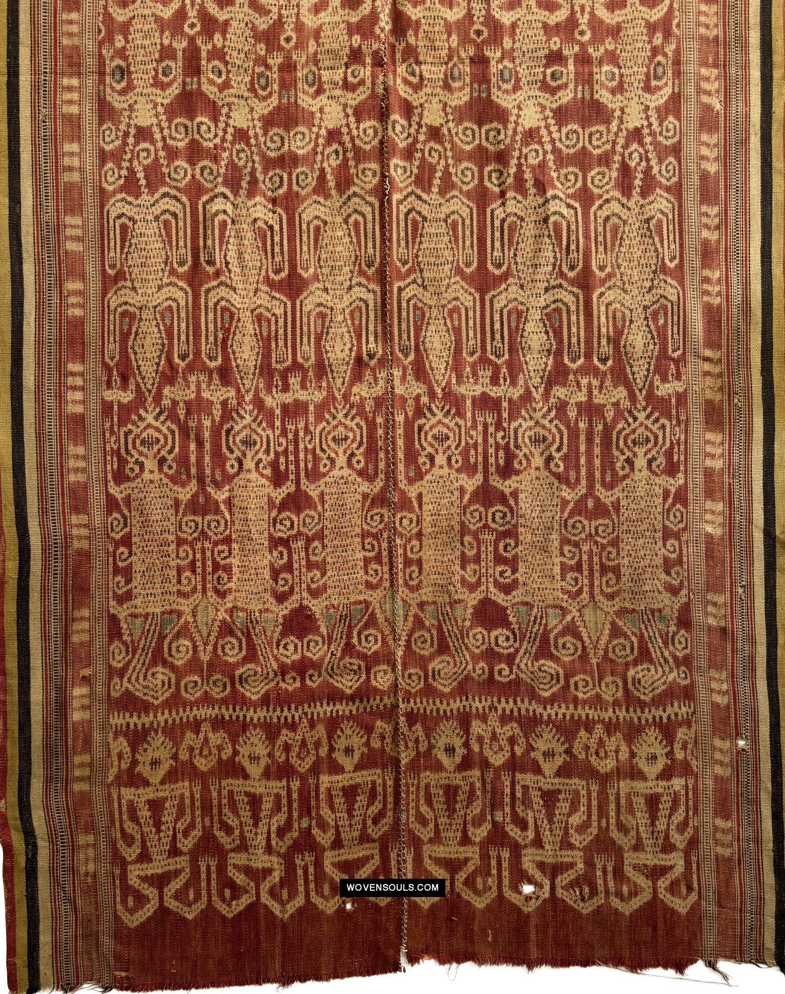 1844 Antique Iban Ceremonial Ikat - Spirit-Figures / Anthropomorhs / Engkaramba