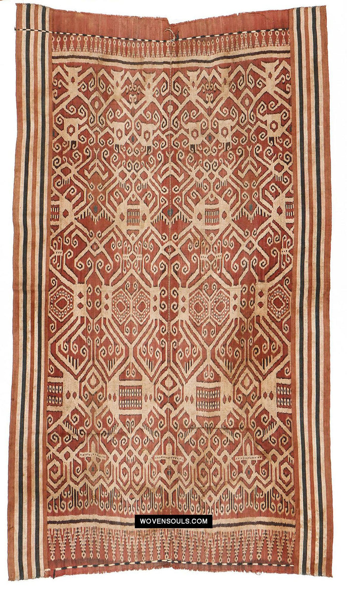 1845 Antique Pua Kumbu Iban Ceremonial Ikat - Shield pattern ...