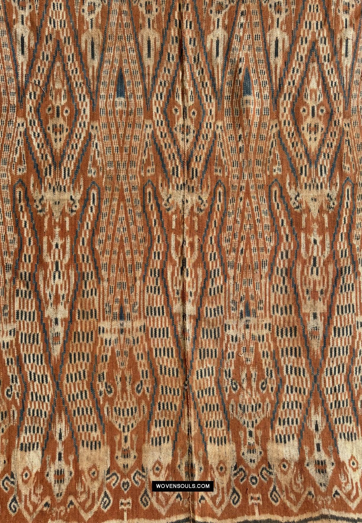 1846 Antique Iban Ceremonial Ikat - Serpent pattern