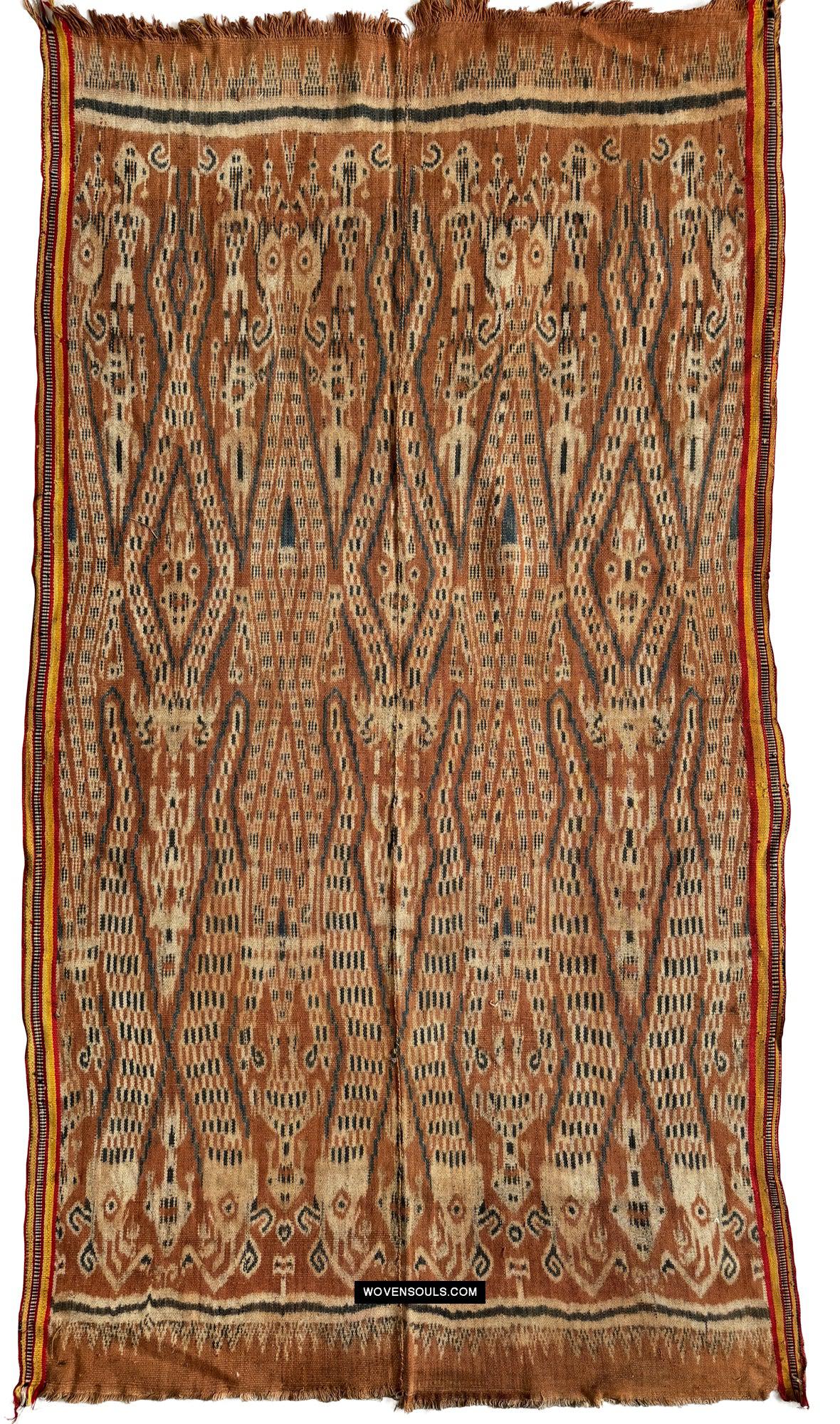 1846 Antique Iban Ceremonial Ikat - Serpent pattern