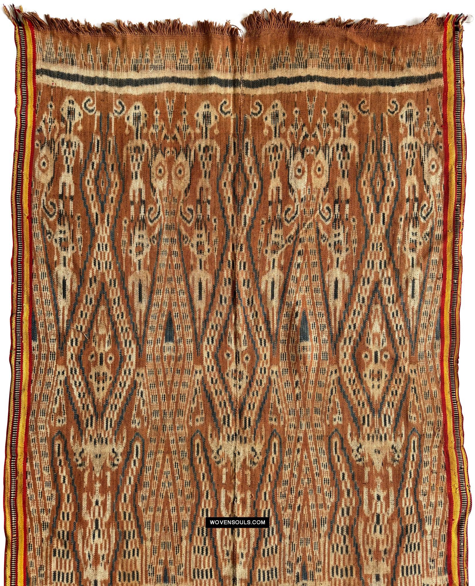 1846 Antique Iban Ceremonial Ikat - Serpent pattern