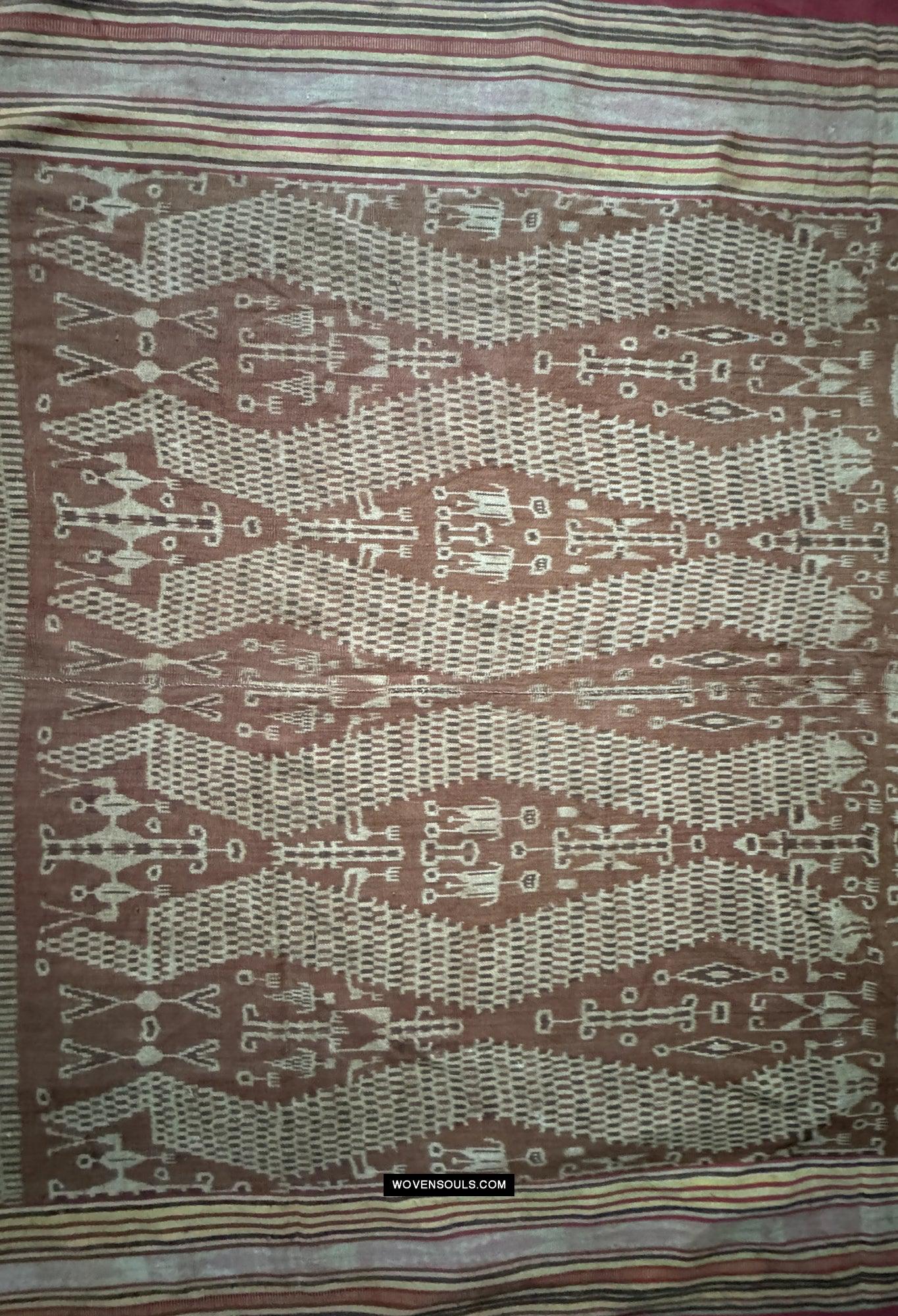 1847 Antique Iban Ceremonial Ikat - Serpent