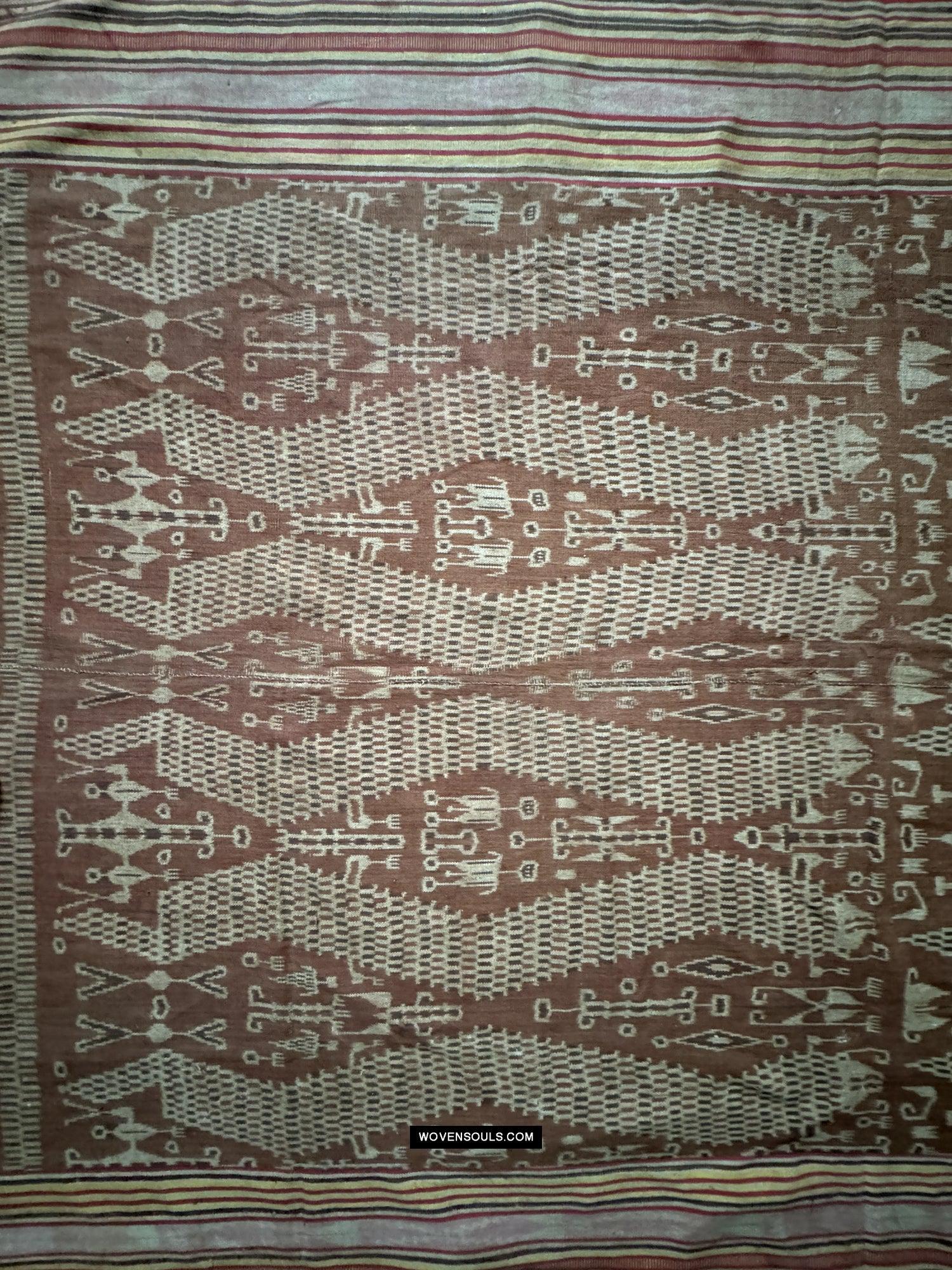 1847 Antique Iban Ceremonial Ikat - Serpent