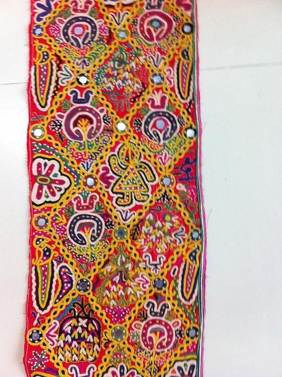 185 SOLD Mochi Pallo Embroidery Panel for Stole-WOVENSOULS-Antique-Vintage-Textiles-Art-Decor