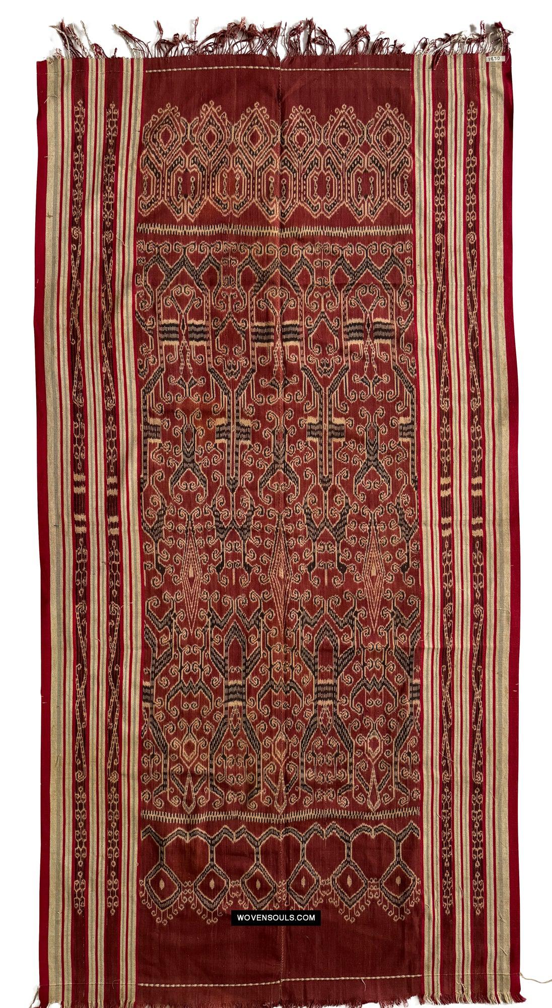 1850 Antique Iban Ceremonial Ikat - Vines + Firefly pattern