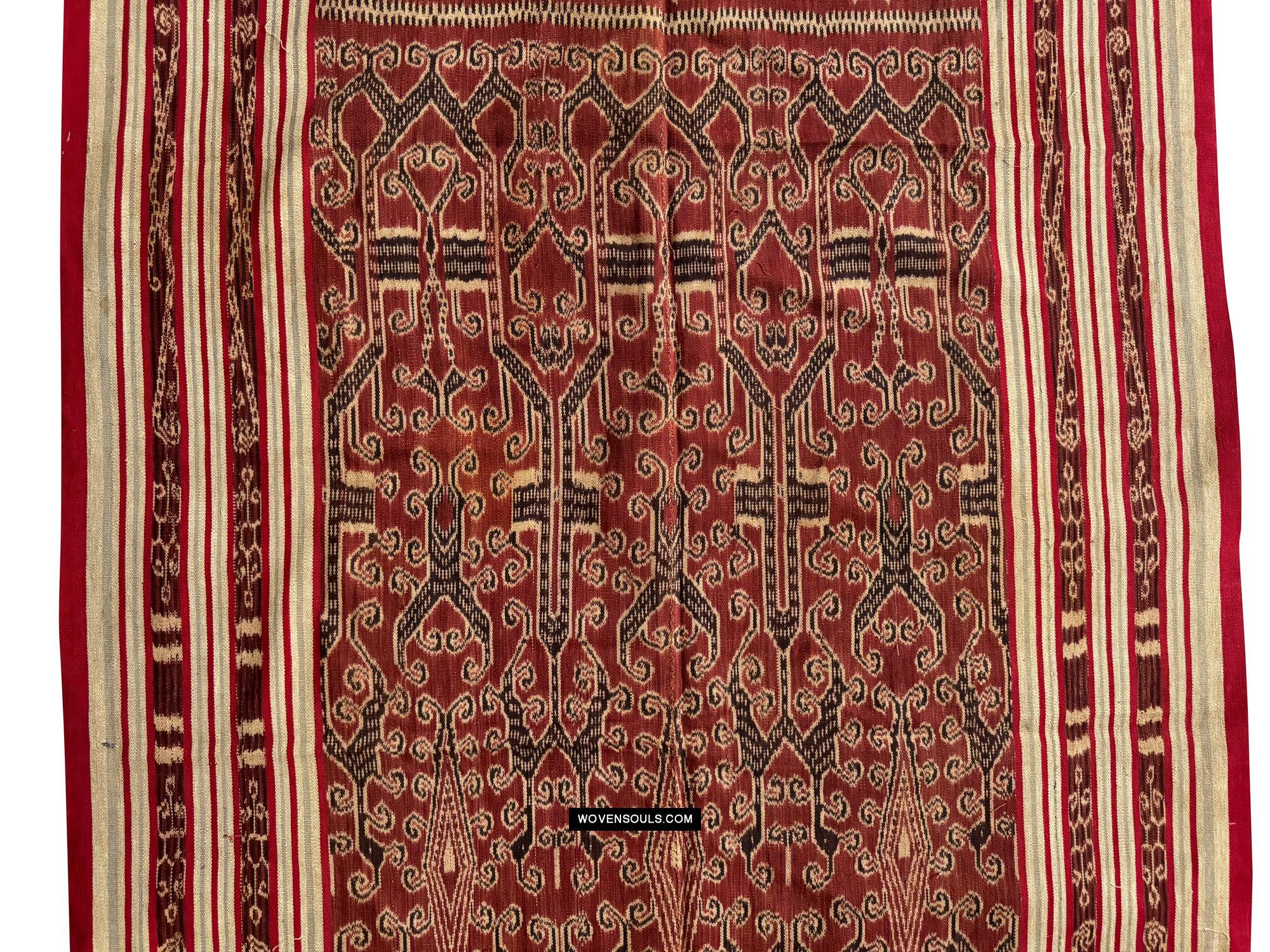 1850 Antique Iban Ceremonial Ikat - Vines + Firefly pattern