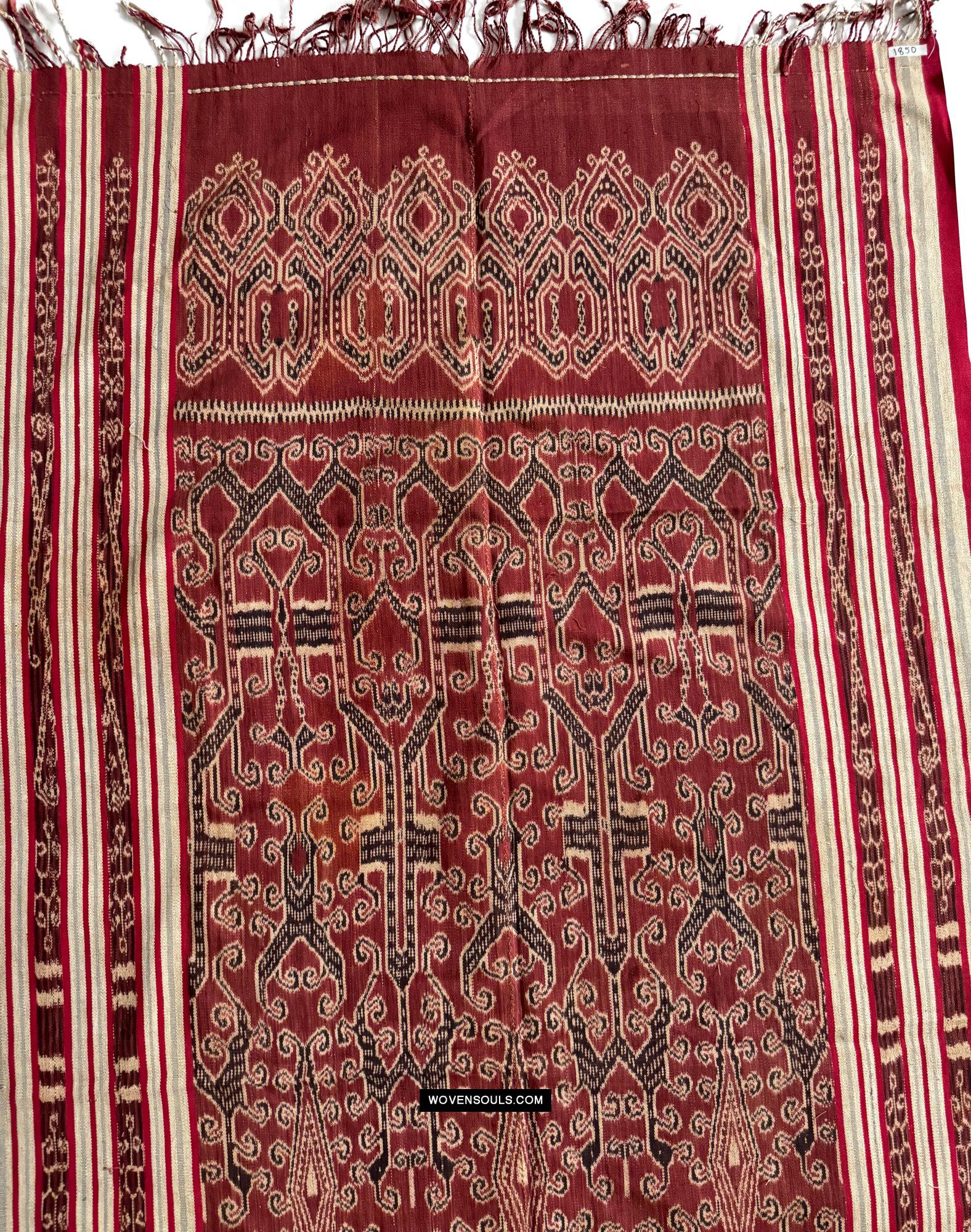 1850 Antique Iban Ceremonial Ikat - Vines + Firefly pattern