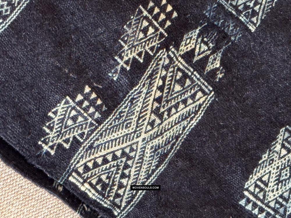 1851 Vintage Indigo Mahmoudi Bakhnoug Shawl - Textile Art