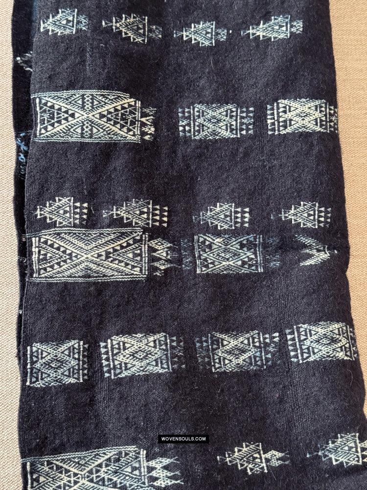 1851 Vintage Indigo Mahmoudi Bakhnoug Shawl - Textile Art