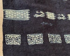 1851 Vintage Indigo Mahmoudi Bakhnoug Shawl - Textile Art