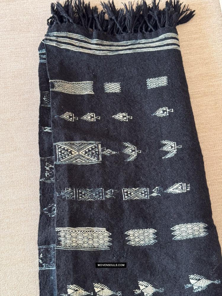 1851 Vintage Indigo Mahmoudi Bakhnoug Shawl - Textile Art