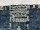 1854 Antique Indigo Bakhnoug Shawl - Tunisian Textile Art